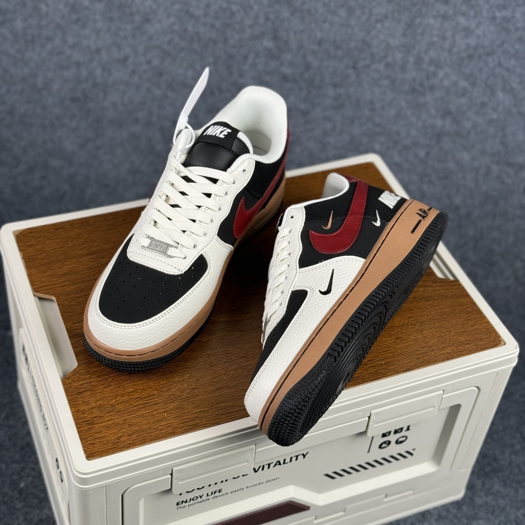 260 Nike Air Force 1'07 Low 白红黑彩色拼接 空军一号低帮休闲板鞋 IM3378-122