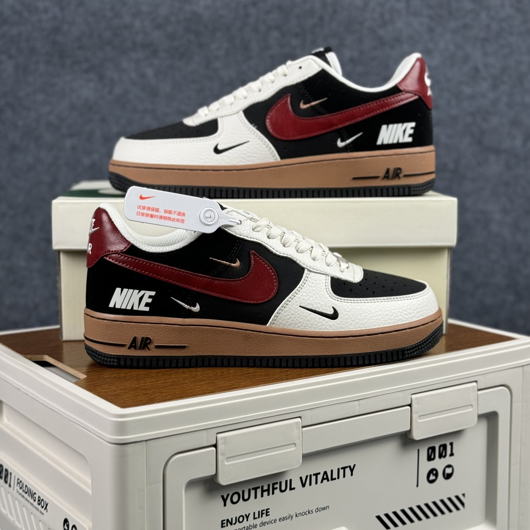 260 Nike Air Force 1'07 Low 白红黑彩色拼接 空军一号低帮休闲板鞋 IM3378-122