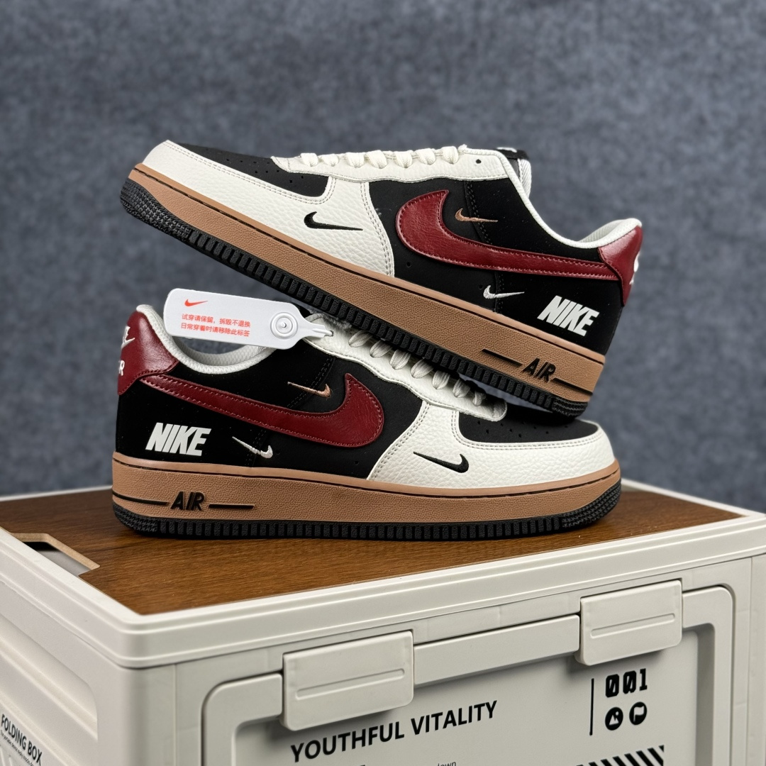 260 Nike Air Force 1'07 Low 白红黑彩色拼接 空军一号低帮休闲板鞋 IM3378-122