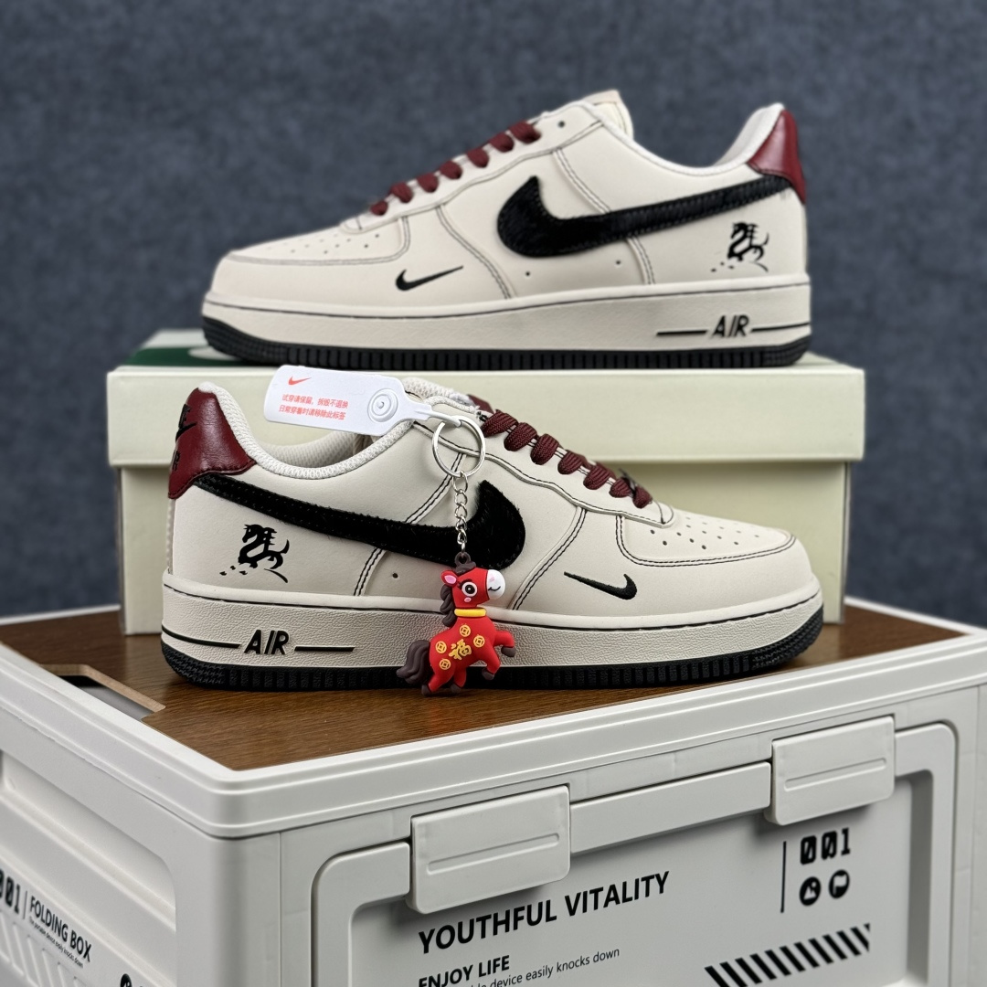 290 Nike Air Force 1'07 Low 马年限定 米瓷映墨 空军一号低帮休闲板鞋 IB4607-171