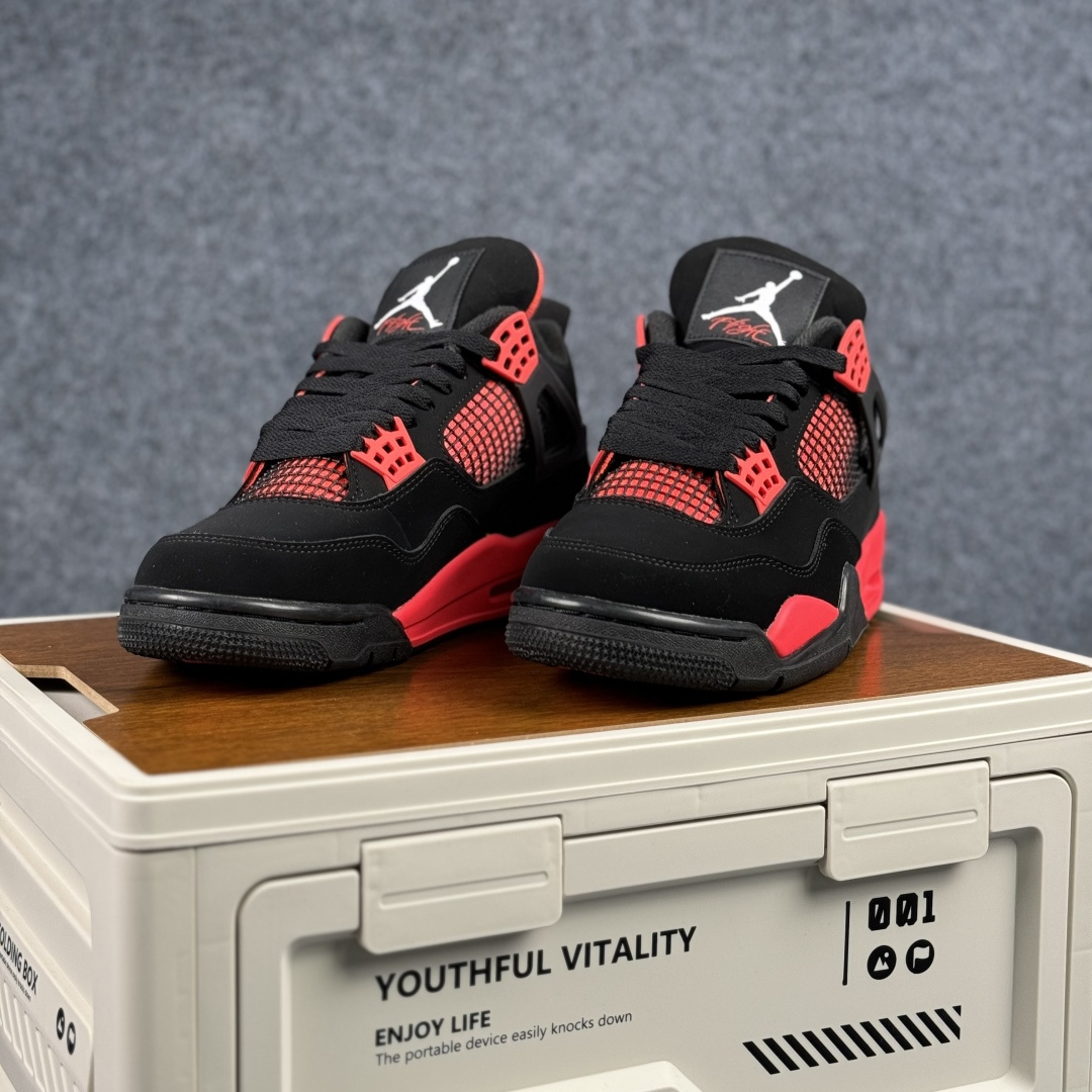 300 W版 Air Jordan AJ4 ”Metallic Gold” 红雷电 黑红 乔丹AJ4代中帮复古休闲篮球鞋 CT8527-016
