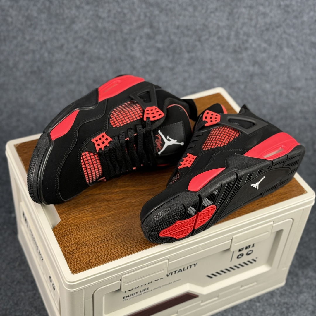 300 W版 Air Jordan AJ4 ”Metallic Gold” 红雷电 黑红 乔丹AJ4代中帮复古休闲篮球鞋 CT8527-016