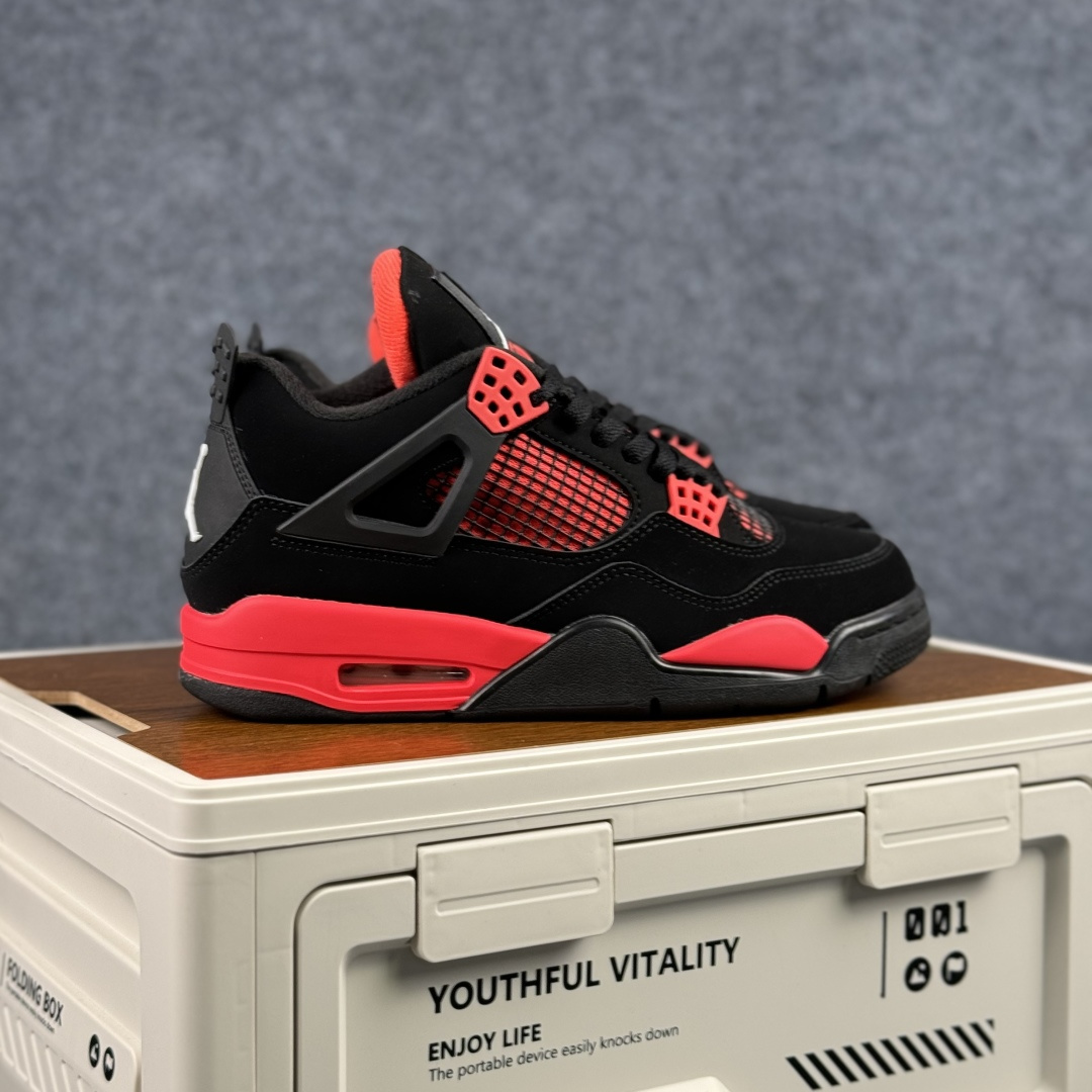 300 W版 Air Jordan AJ4 ”Metallic Gold” 红雷电 黑红 乔丹AJ4代中帮复古休闲篮球鞋 CT8527-016