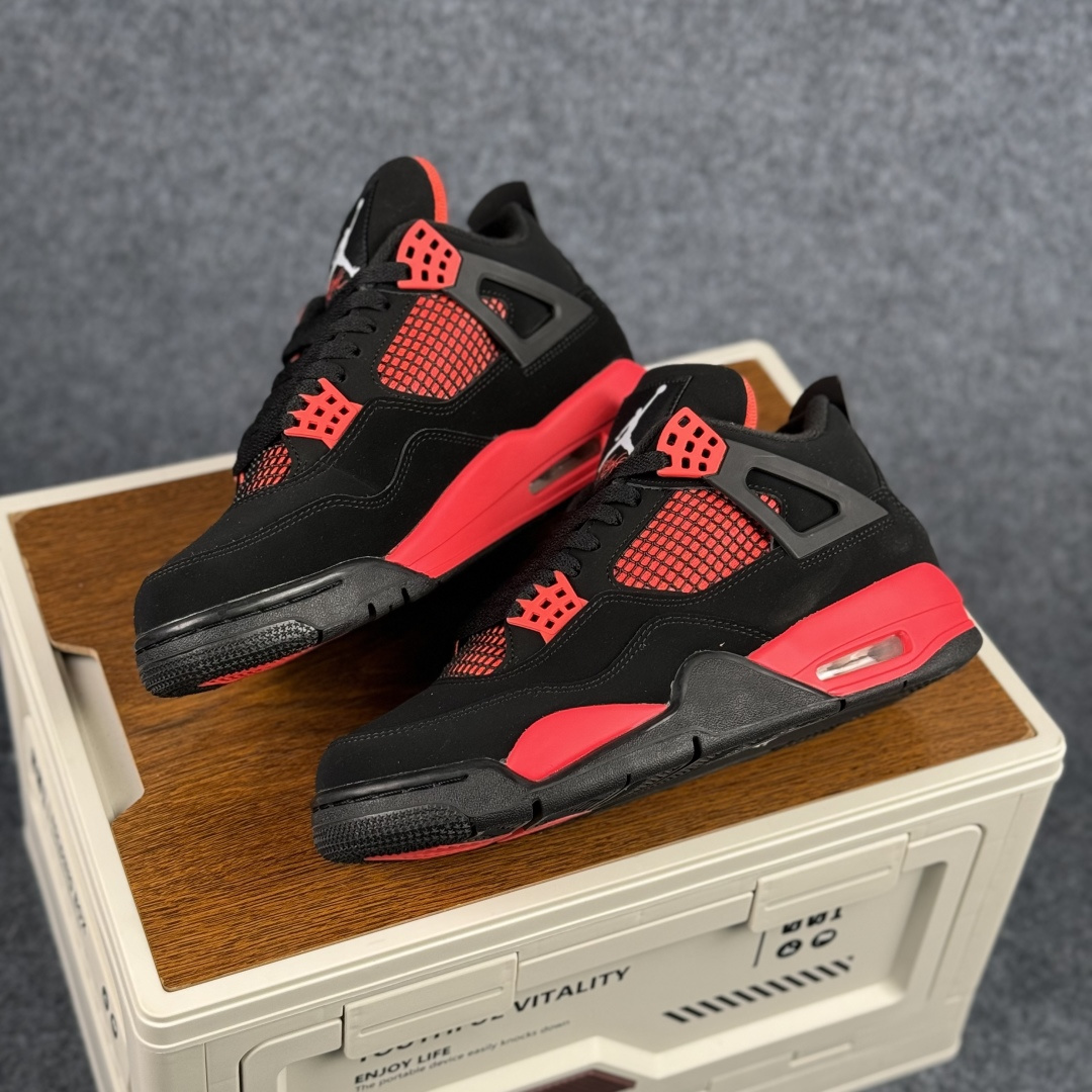 300 W版 Air Jordan AJ4 ”Metallic Gold” 红雷电 黑红 乔丹AJ4代中帮复古休闲篮球鞋 CT8527-016
