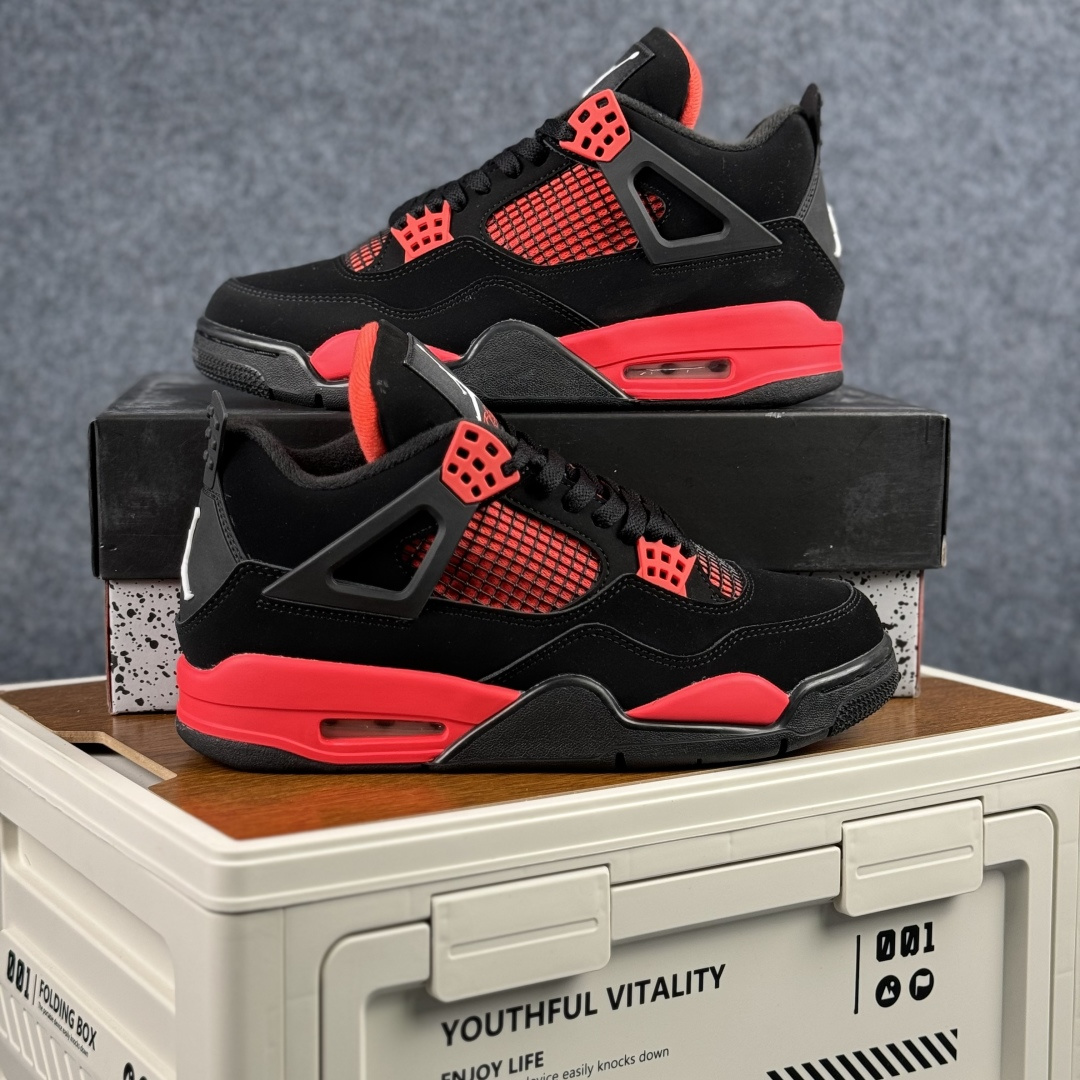 300 W版 Air Jordan AJ4 ”Metallic Gold” 红雷电 黑红 乔丹AJ4代中帮复古休闲篮球鞋 CT8527-016