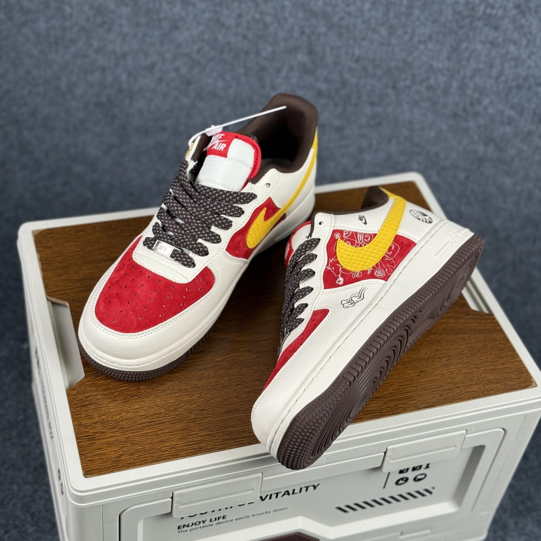260 Nike Air Force 1'07 Low 红白黄撞色 空军一号低帮休闲板鞋 JP2026-155-Chinese UA Cheap High Quatity Brand Clothes Bags handbags Sneakers wholesale wholesaler seller from China Factory suppliers Fashion Clothing Shoes best Quality Beautiful Price 260 Nike Air Force 1'07 Low 红白黄撞色 空军一号低帮休闲板鞋 JP2026-155