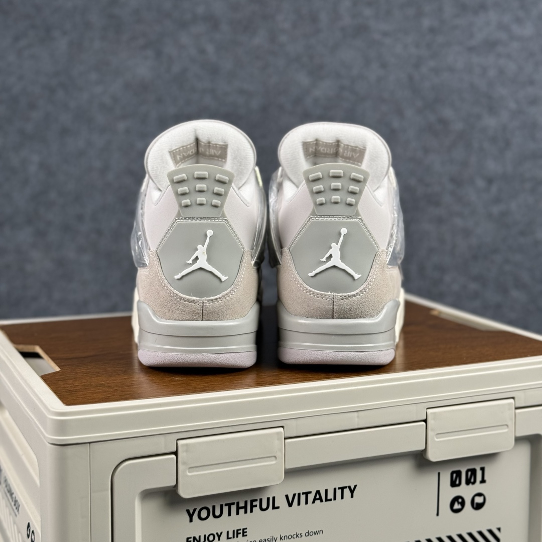 300 W版 Air Jordan AJ4 ”Metallic Gold” 银扣灰色 乔丹AJ4代中帮复古休闲篮球鞋 AQ9129-001