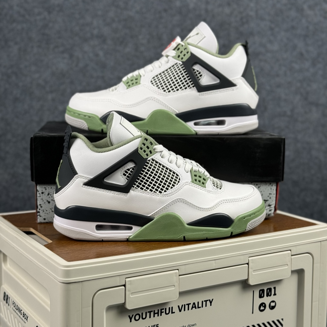 300 W版 Air Jordan AJ4 ”Metallic Gold” 鼠尾草 乔丹AJ4代中帮复古休闲篮球鞋 AQ9129-103