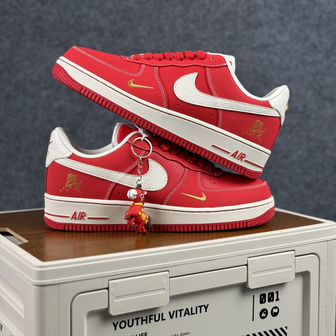 260 Nike Air Force 1'07 Low 马年限定 丹红凝金 空军一号低帮休闲板鞋 NH0601-523