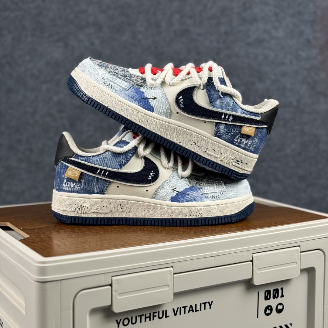 Nike Air Force 1'07 Low ”Indigo-Dyed Love” 手绘涂鸦 蓝染爱意 空军一号低帮休闲板鞋 FB0607-707 Nike Air Force 1'07 Low ”Indigo-Dyed Love” 手绘涂鸦 蓝染爱意 空军一号低帮休闲板鞋 FB0607-707