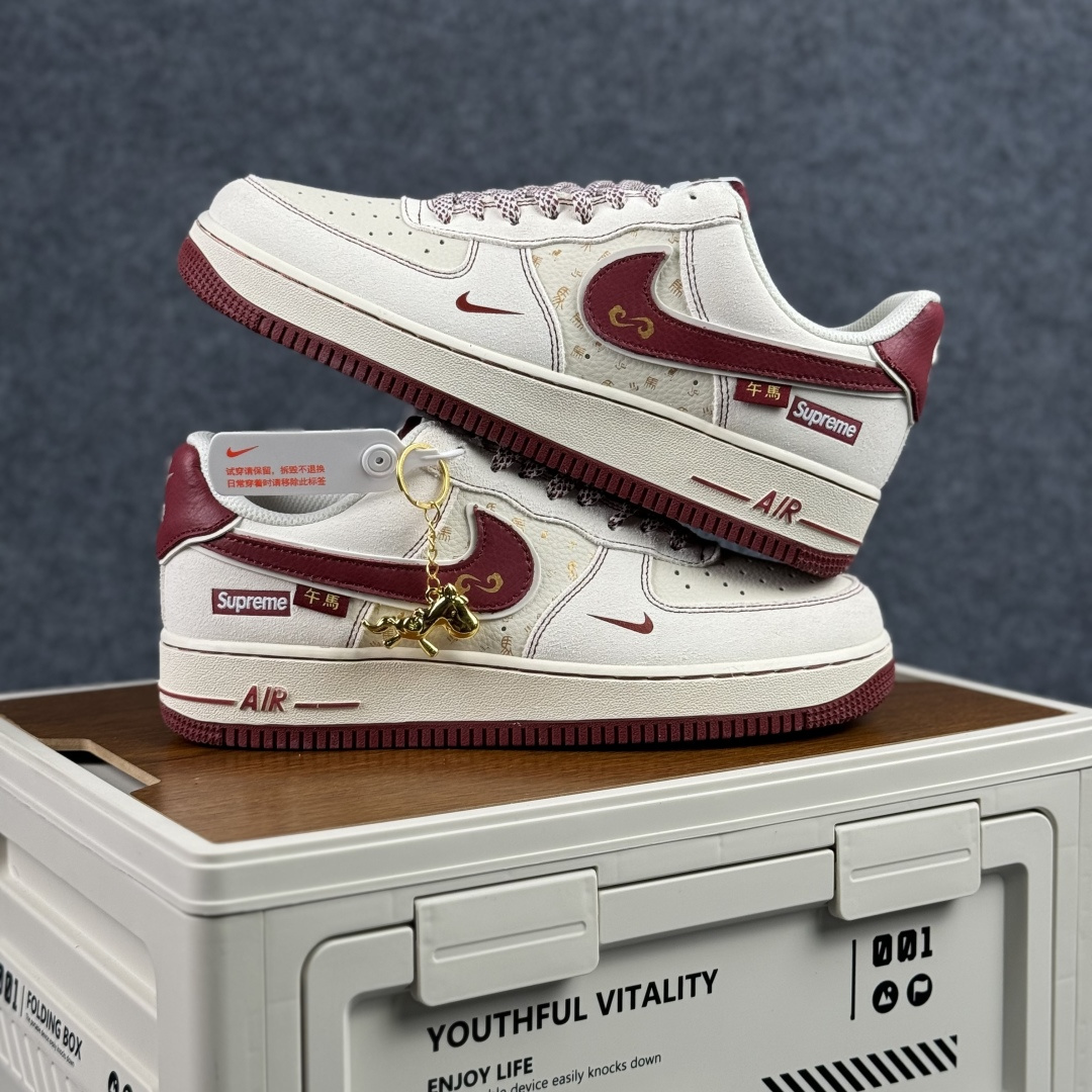Nike Air Force 1'07 Low 米白酒红 空军一号低帮休闲板鞋 XL1982-336 Nike Air Force 1'07 Low 米白酒红 空军一号低帮休闲板鞋 XL1982-336