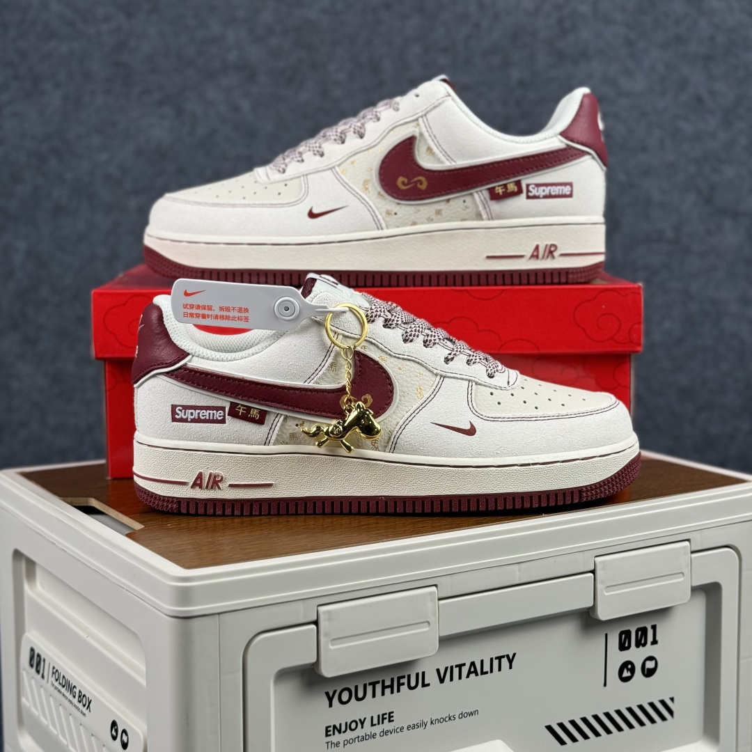 Nike Air Force 1'07 Low 米白酒红 空军一号低帮休闲板鞋 XL1982-336 Nike Air Force 1'07 Low 米白酒红 空军一号低帮休闲板鞋 XL1982-336