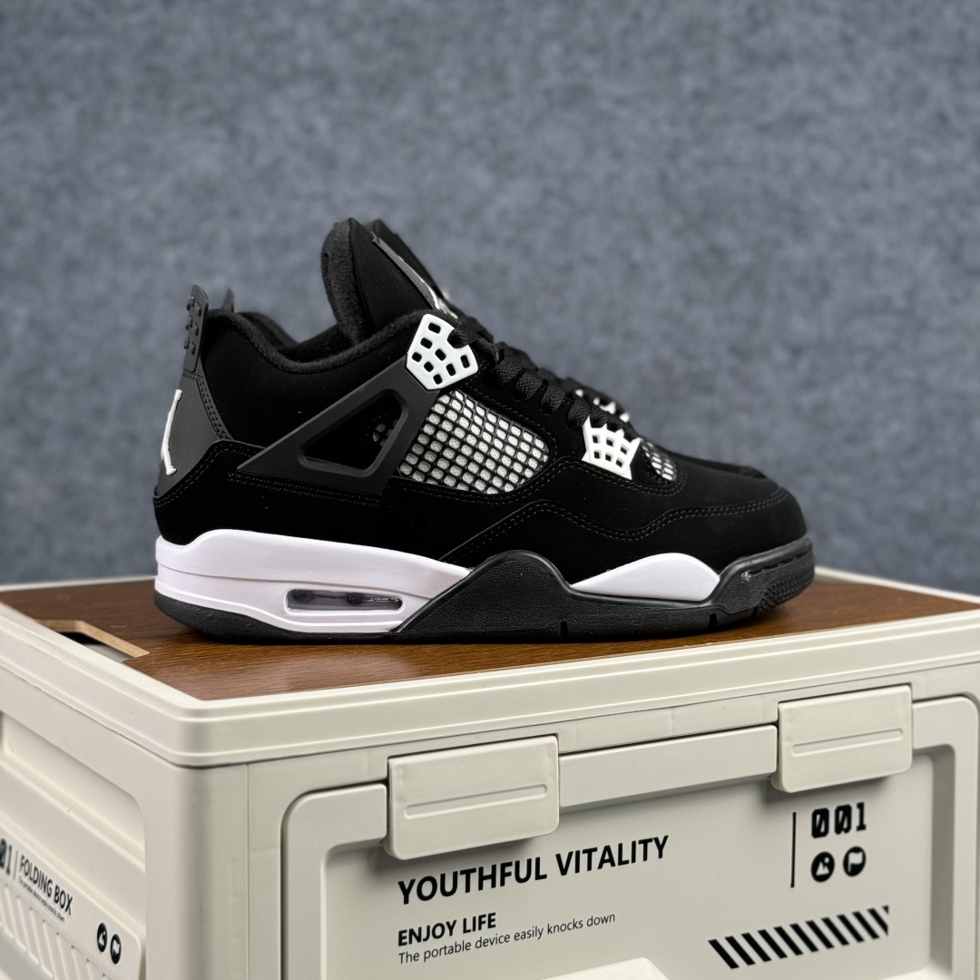 300 W版 Air Jordan AJ4 ”Metallic Gold” 黑白雷公 乔丹AJ4代中帮复古休闲篮球鞋 FQ8138-001