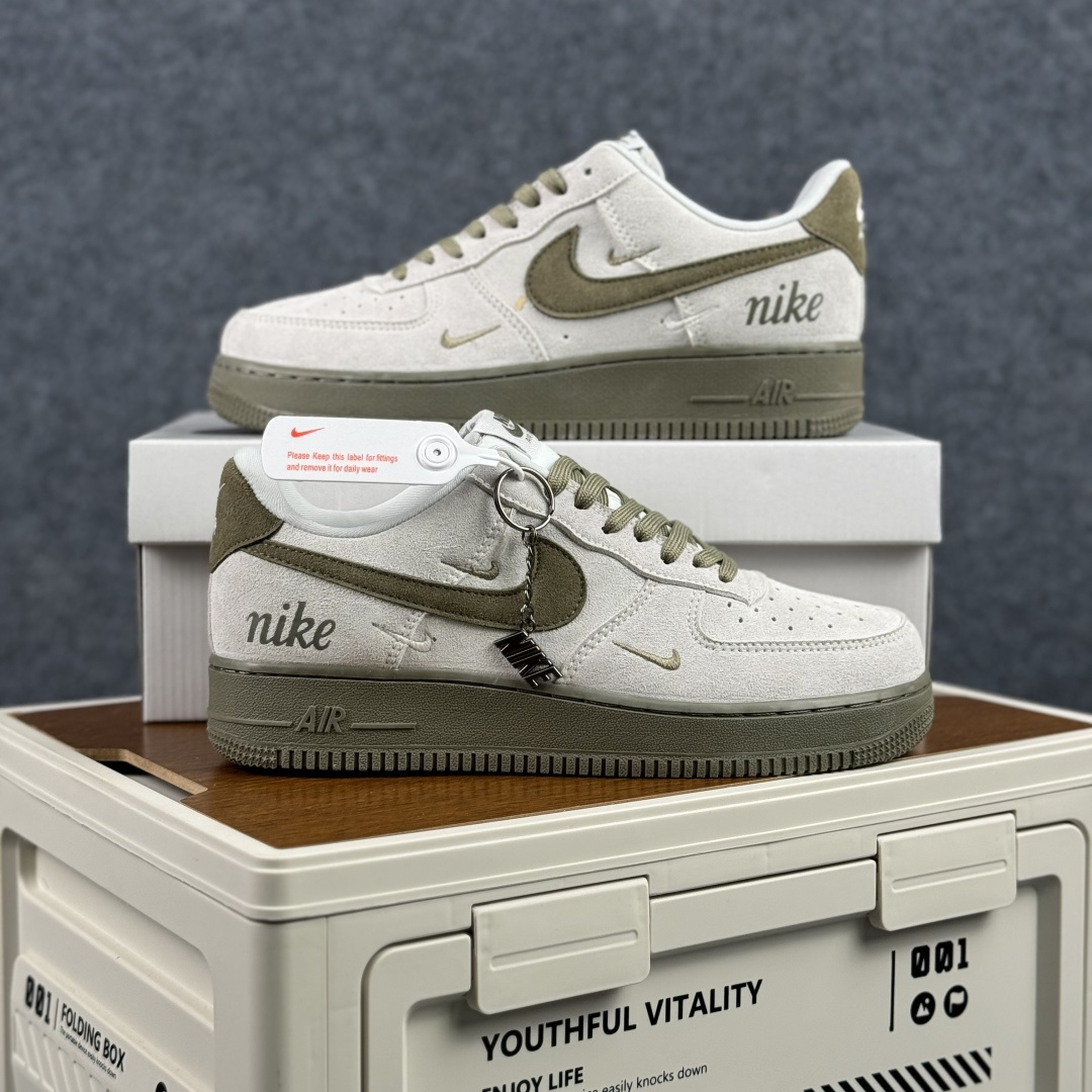 260 Nike Air Force 1'07 Low 橄榄绿米白 空军一号低帮休闲板鞋 DF0188-122