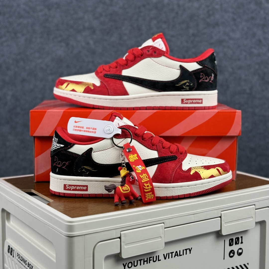 280 Nike Air Jordan 1 Low 定制配色 马年限定 定制AJ联名-高端定制 低帮复古文化板鞋 FC1688-247