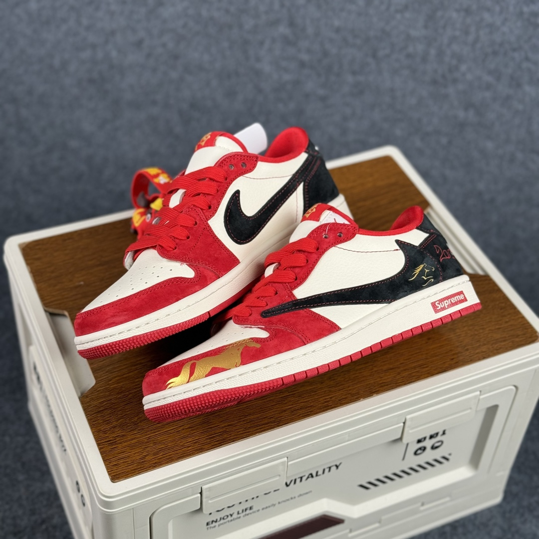 280 Nike Air Jordan 1 Low 定制配色 马年限定 定制AJ联名-高端定制 低帮复古文化板鞋 FC1688-247