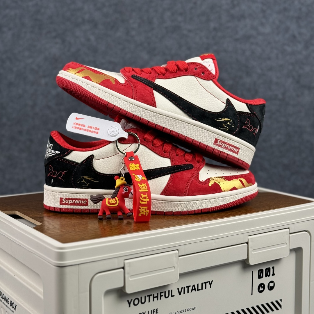 280 Nike Air Jordan 1 Low 定制配色 马年限定 定制AJ联名-高端定制 低帮复古文化板鞋 FC1688-247