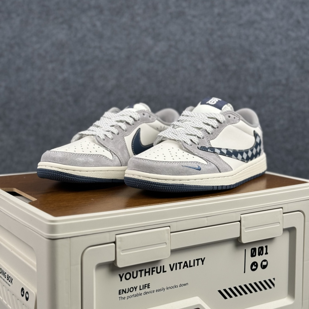 280 Air Jordan 1 Low AJ1 乔1棋盘格纹 高端定制 低帮复古篮球鞋 LD2028-076