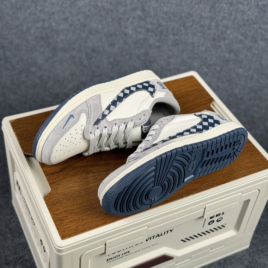 280 Air Jordan 1 Low AJ1 乔1棋盘格纹 高端定制 低帮复古篮球鞋 LD2028-076