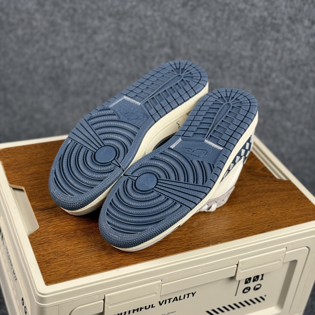 280 Air Jordan 1 Low AJ1 乔1棋盘格纹 高端定制 低帮复古篮球鞋 LD2028-076