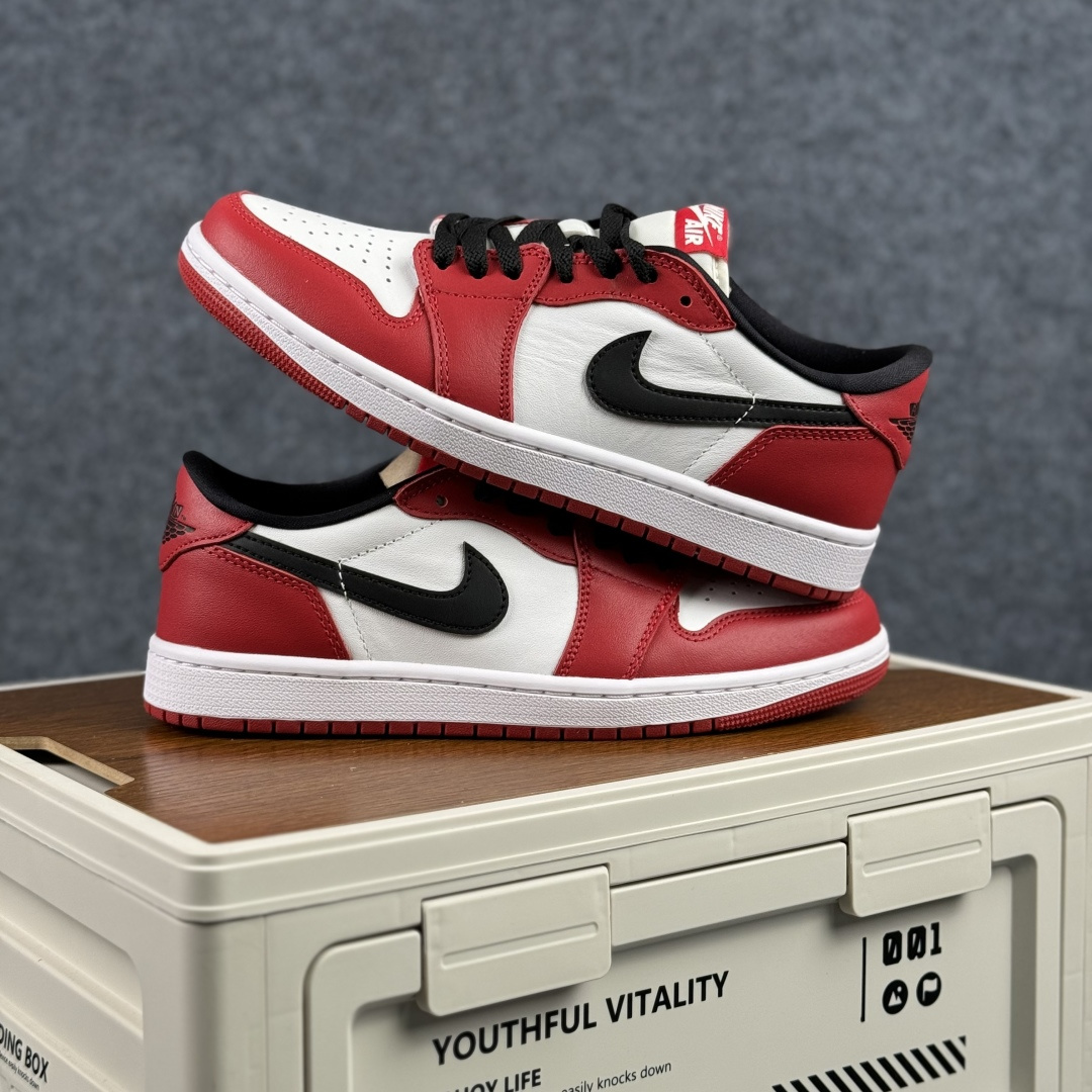 G版 Air Jordan 1 Low AJ1 乔1白红黑勾 低帮休闲板鞋 HQ6998-600