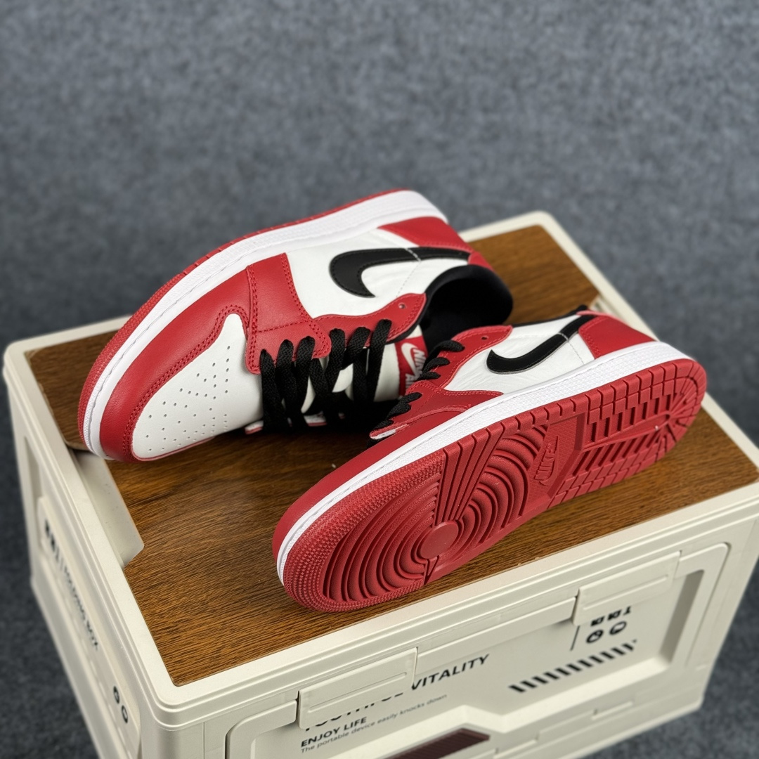 G版 Air Jordan 1 Low AJ1 乔1白红黑勾 低帮休闲板鞋 HQ6998-600