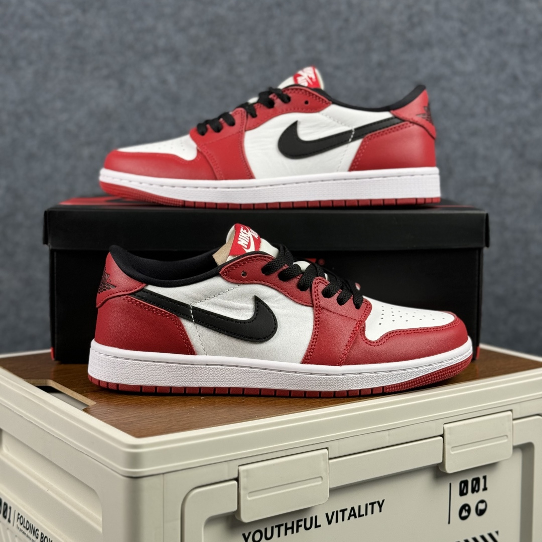 G版 Air Jordan 1 Low AJ1 乔1白红黑勾 低帮休闲板鞋 HQ6998-600