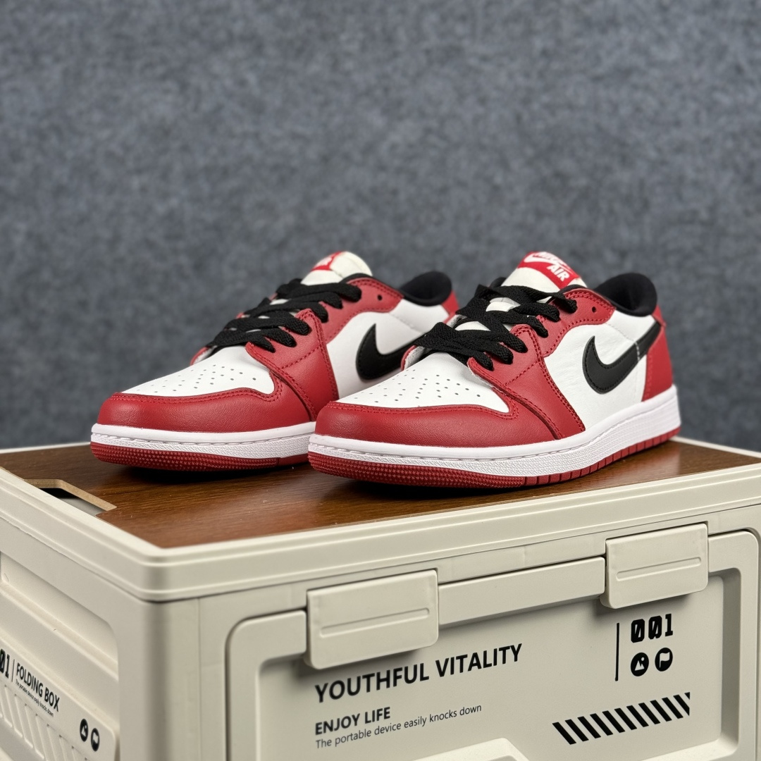 G版 Air Jordan 1 Low AJ1 乔1白红黑勾 低帮休闲板鞋 HQ6998-600