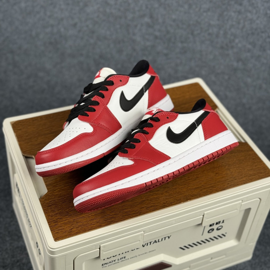 G版 Air Jordan 1 Low AJ1 乔1白红黑勾 低帮休闲板鞋 HQ6998-600
