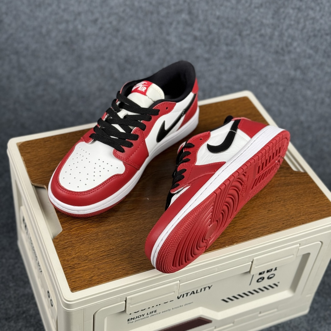 G版 Air Jordan 1 Low AJ1 乔1白红黑勾 低帮休闲板鞋 HQ6998-600