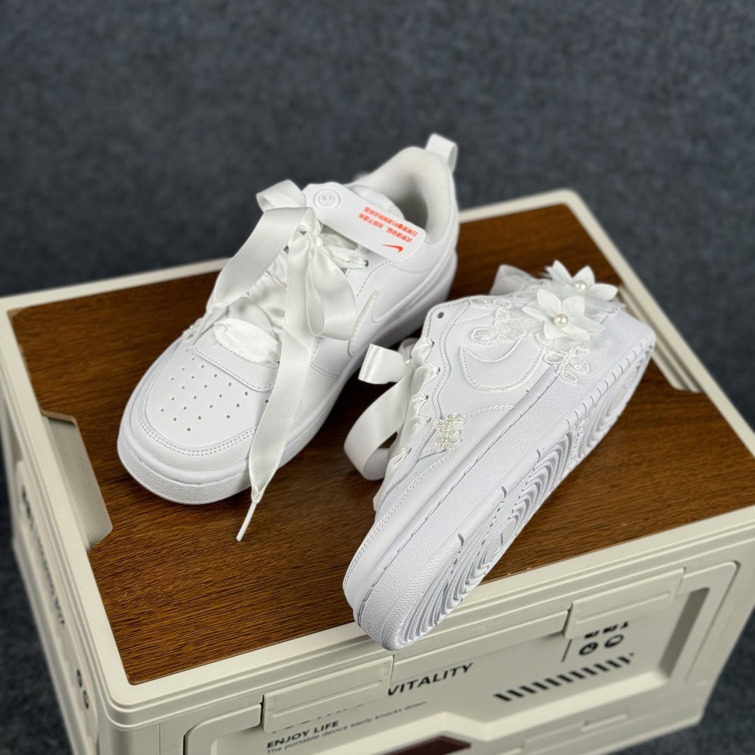 260 [定制球鞋]NikeCourtBorough“步步生花”皮革结构手绘潮流板鞋 BQ5448-219