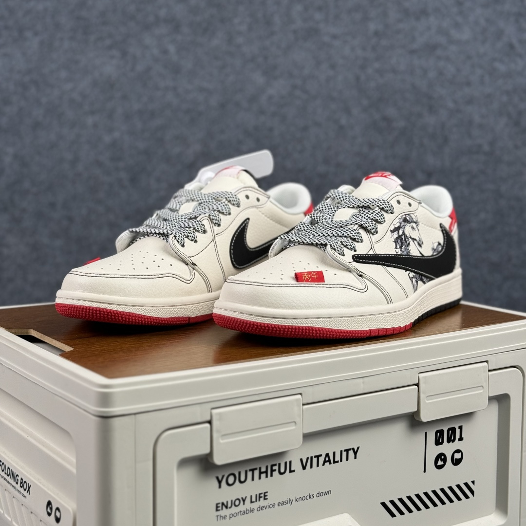 280 Air Jordan 1 Low AJ1 乔1 马年限定 高端定制 倒钩低帮复古篮球鞋 CX5050-Y70