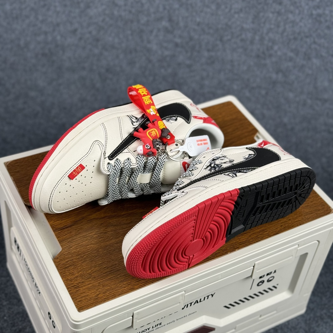 280 Air Jordan 1 Low AJ1 乔1 马年限定 高端定制 倒钩低帮复古篮球鞋 CX5050-Y70