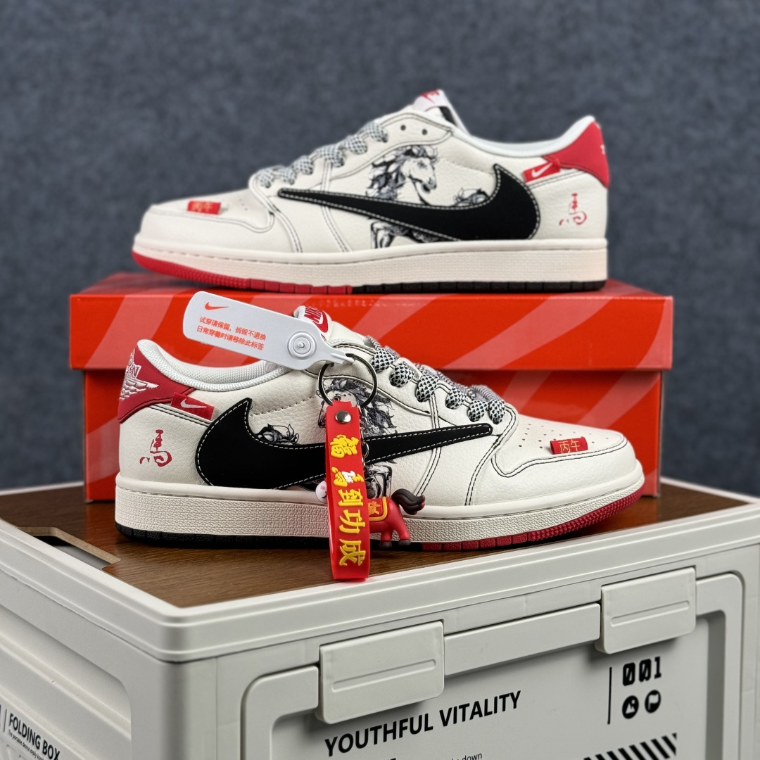 280 Air Jordan 1 Low AJ1 乔1 马年限定 高端定制 倒钩低帮复古篮球鞋 CX5050-Y70