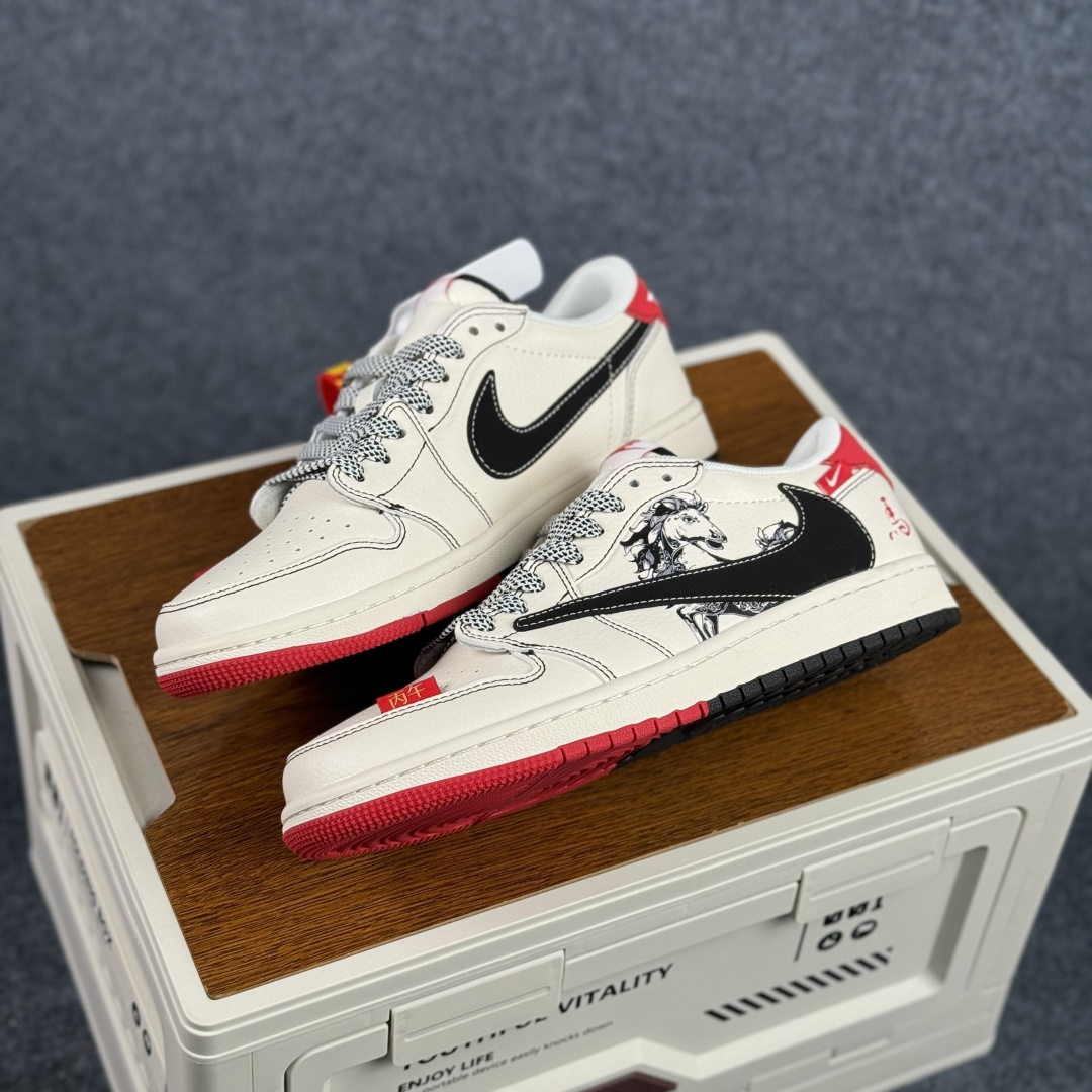 280 Air Jordan 1 Low AJ1 乔1 马年限定 高端定制 倒钩低帮复古篮球鞋 CX5050-Y70