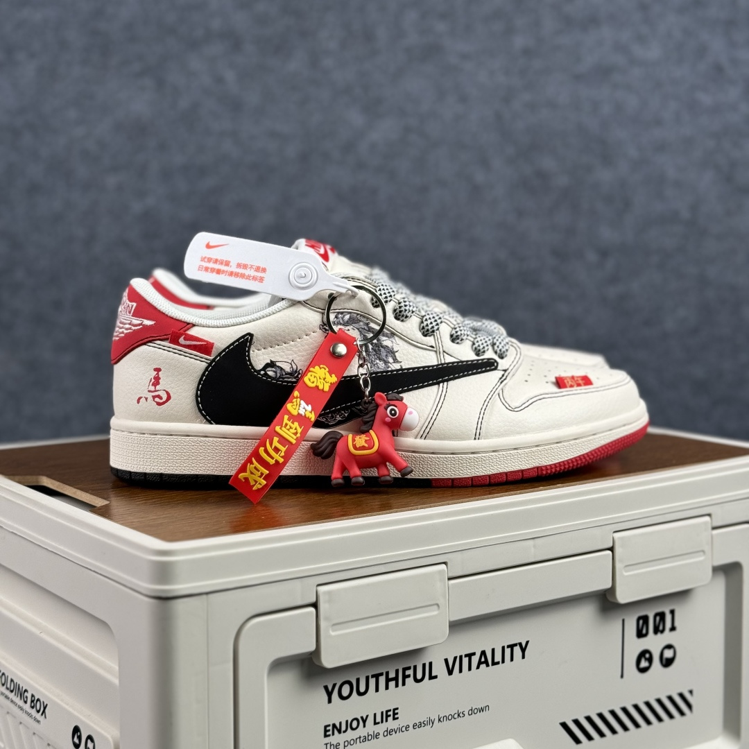 280 Air Jordan 1 Low AJ1 乔1 马年限定 高端定制 倒钩低帮复古篮球鞋 CX5050-Y70