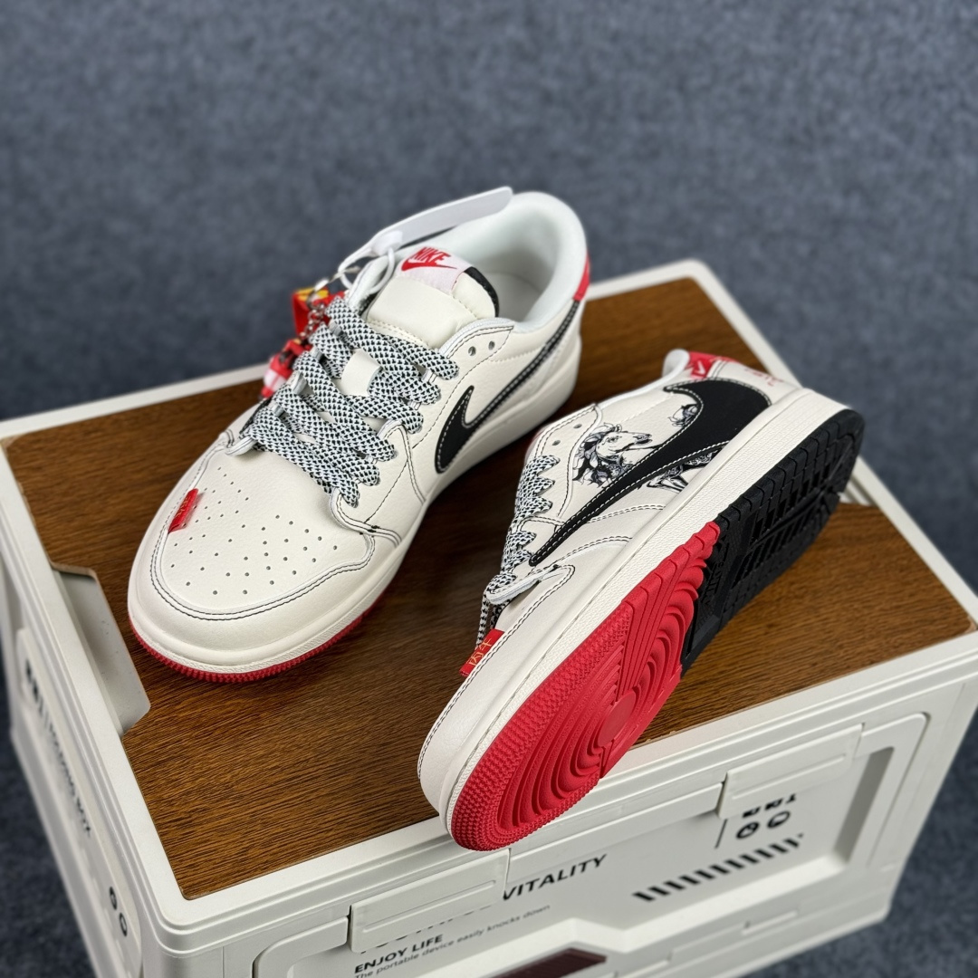 280 Air Jordan 1 Low AJ1 乔1 马年限定 高端定制 倒钩低帮复古篮球鞋 CX5050-Y70