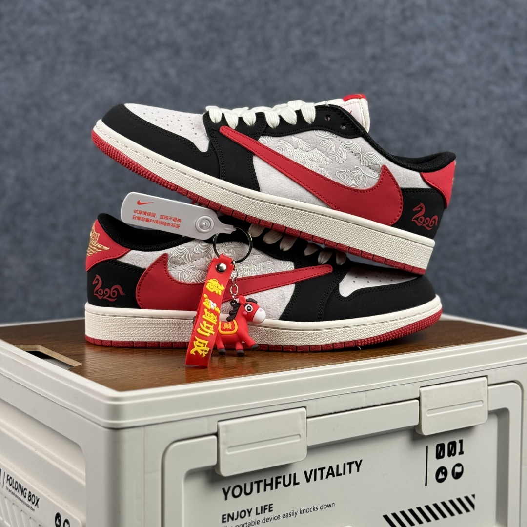 Air Jordan 1 Low AJ1 乔1 马年限定 高端定制 倒钩低帮复古篮球鞋 FF9989-014 Air Jordan 1 Low AJ1 乔1 马年限定 高端定制 倒钩低帮复古篮球鞋 FF9989-014