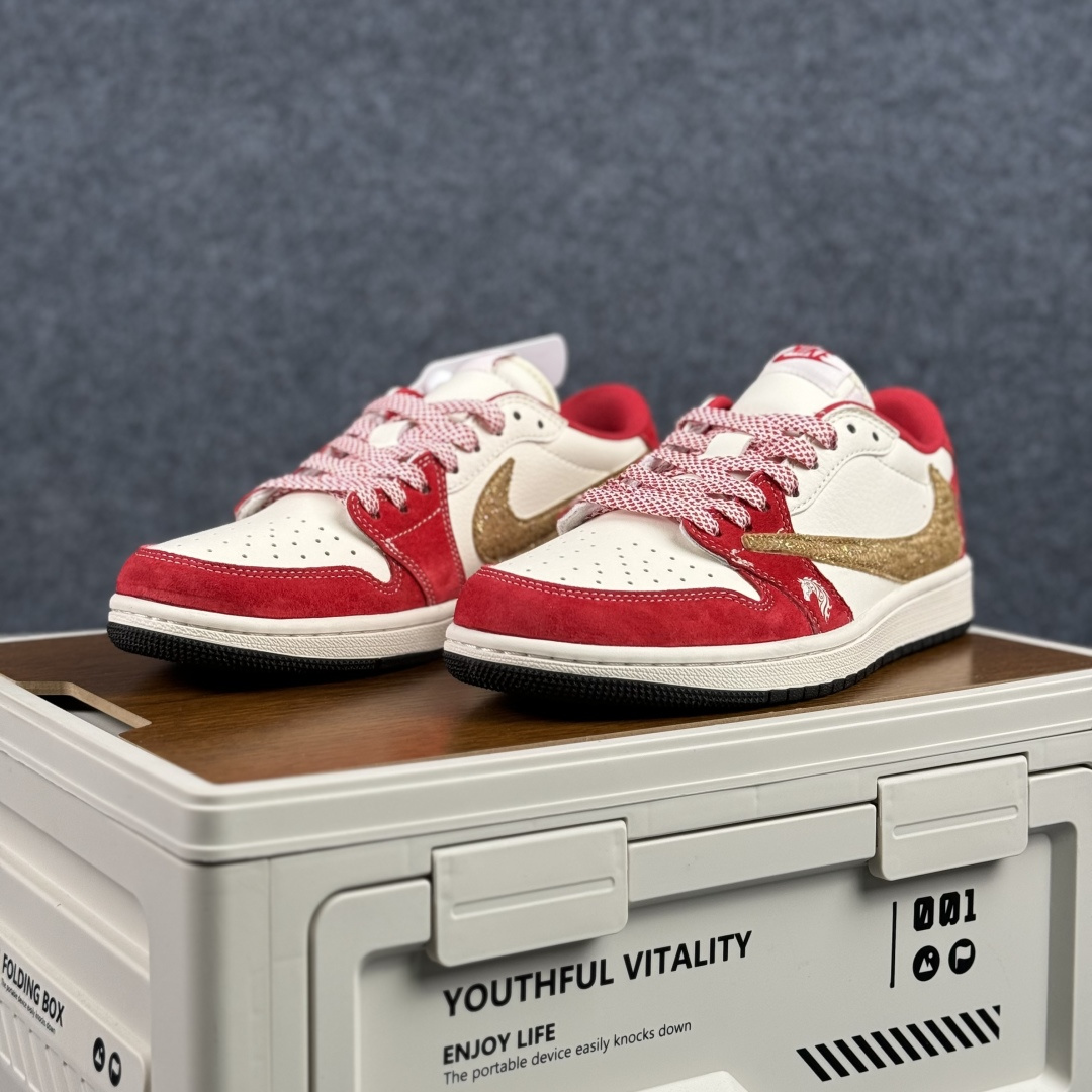 Air Jordan 1 Low AJ1 乔1 马年限定 高端定制 倒钩低帮复古篮球鞋 SD6868-122