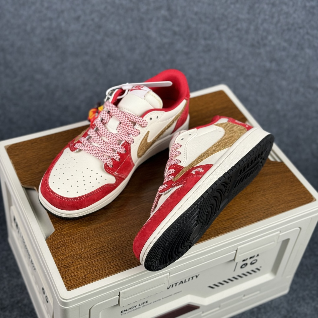 Air Jordan 1 Low AJ1 乔1 马年限定 高端定制 倒钩低帮复古篮球鞋 SD6868-122