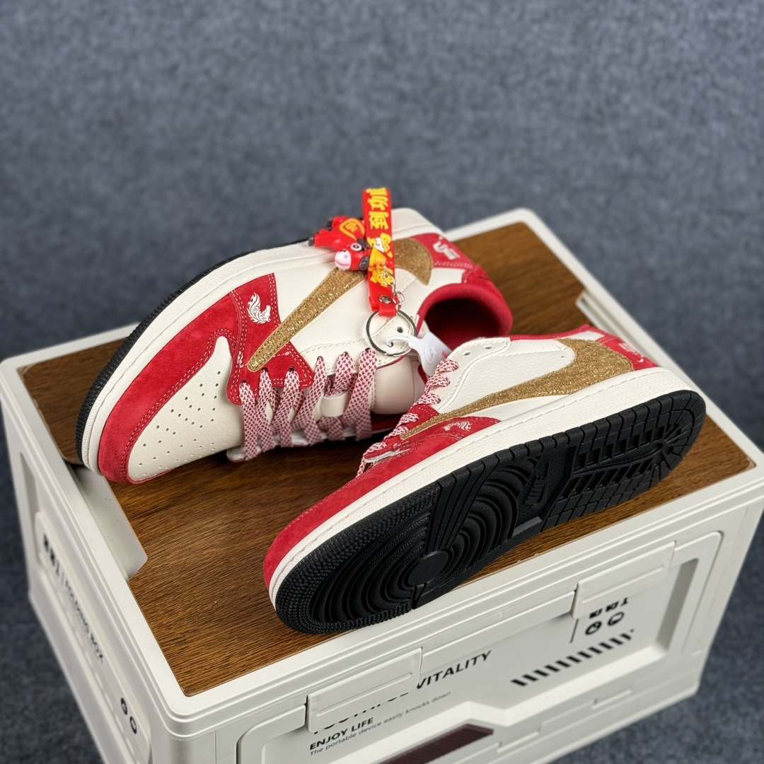 Air Jordan 1 Low AJ1 乔1 马年限定 高端定制 倒钩低帮复古篮球鞋 SD6868-122