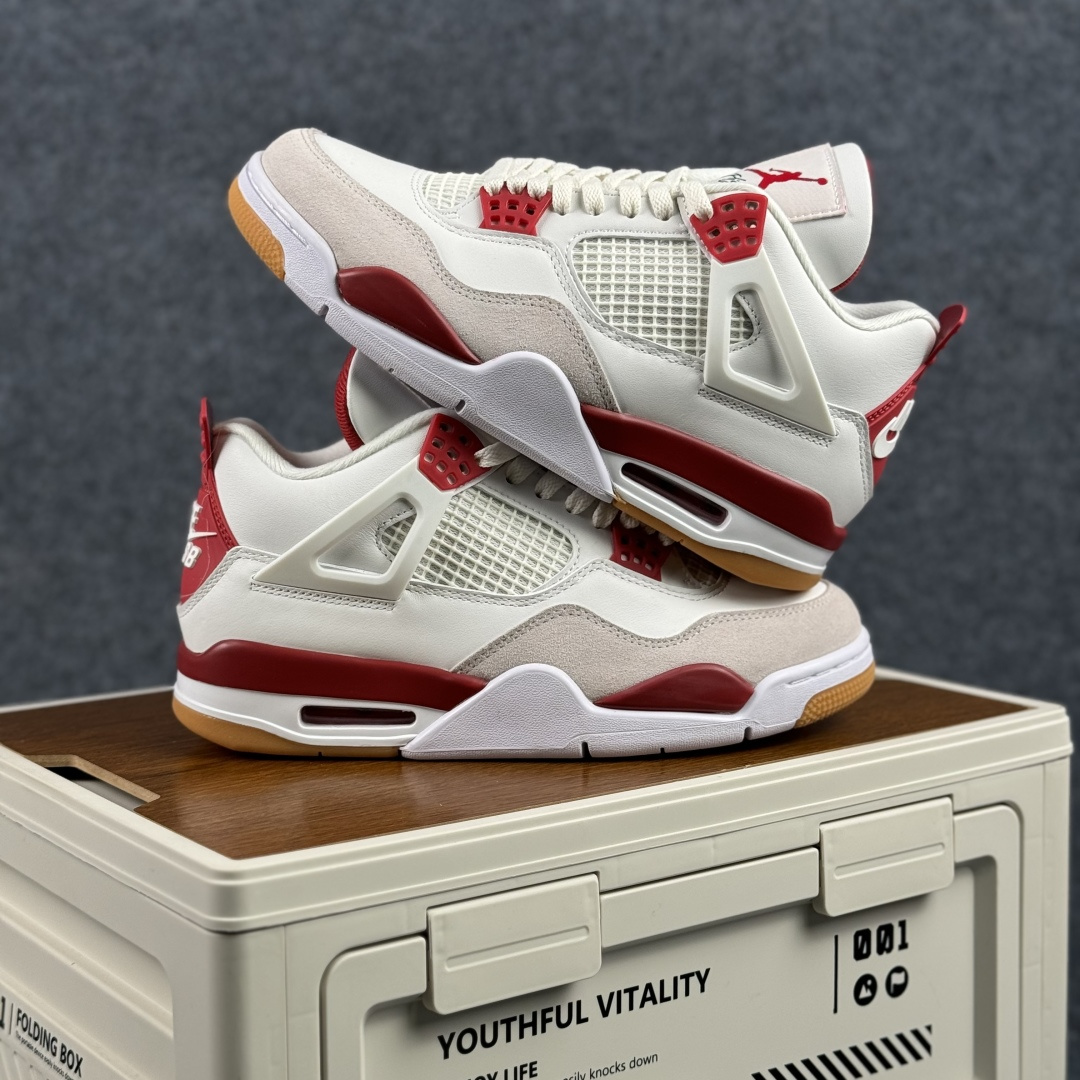 W版 Air Jordan AJ4 ”Metallic Gold” 联名白红 乔丹AJ4代中帮复古休闲篮球鞋 DR5415-106-Top High Quatity Cheap Sneakers Fashion Clothing Clothes Bags handbags Shoes of all Brand wholesale With The best Quality And Beautiful Price from China Factory Chinese suppliers wholesaler seller W版 Air Jordan AJ4 ”Metallic Gold” 联名白红 乔丹AJ4代中帮复古休闲篮球鞋 DR5415-106