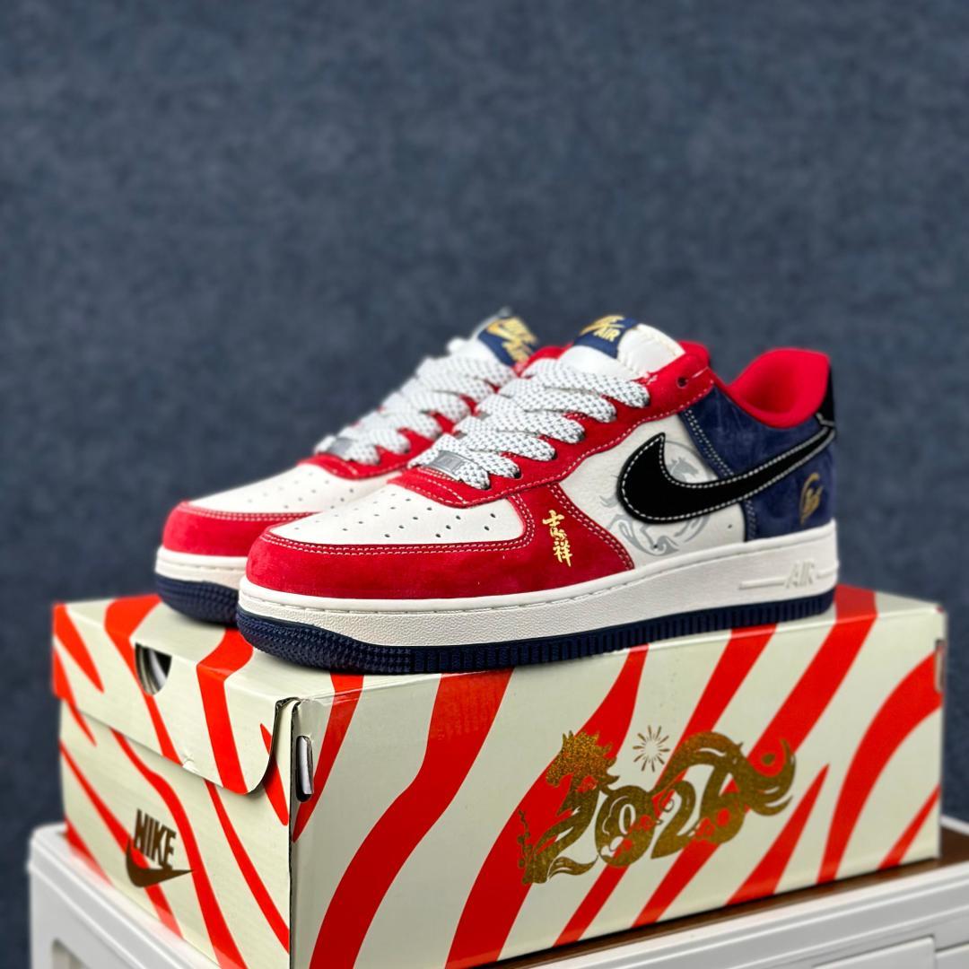 红运马年开挂 AIR FORCE 1 马年特别款 FC1688-265 红蓝撞色搭配麂皮拼接