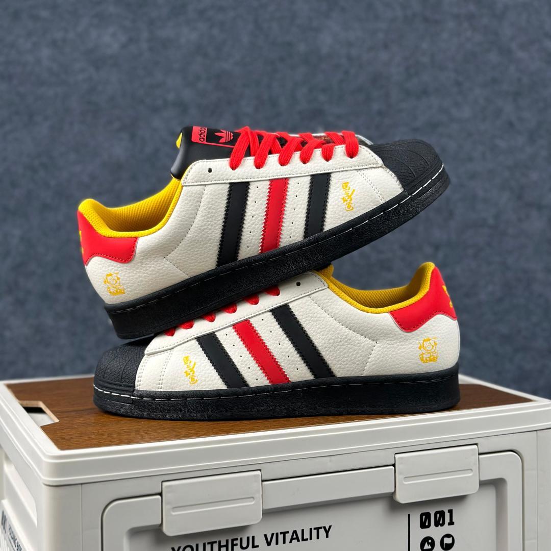 Adidas Originals“马年联名限定-白红黄”贝壳头 LX0915 马年新款海外定制限量发售 烫印金色马字
