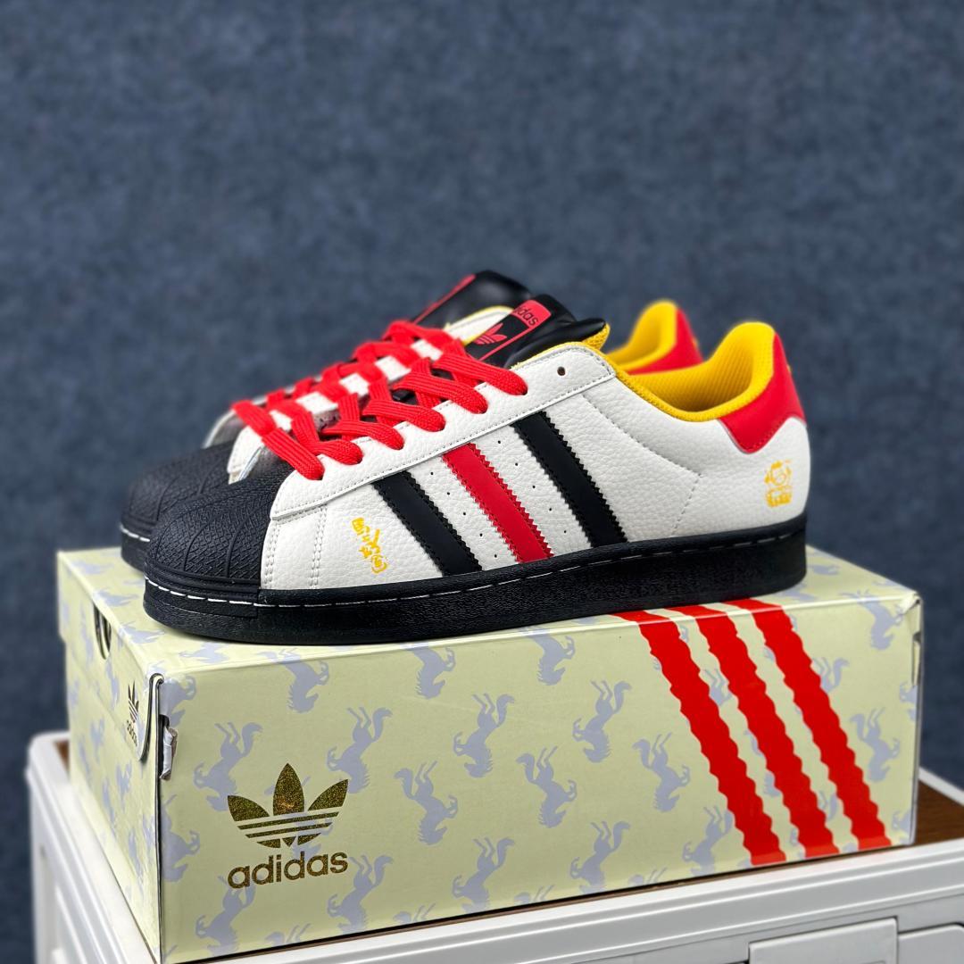 Adidas Originals“马年联名限定-白红黄”贝壳头 LX0915 马年新款海外定制限量发售 烫印金色马字