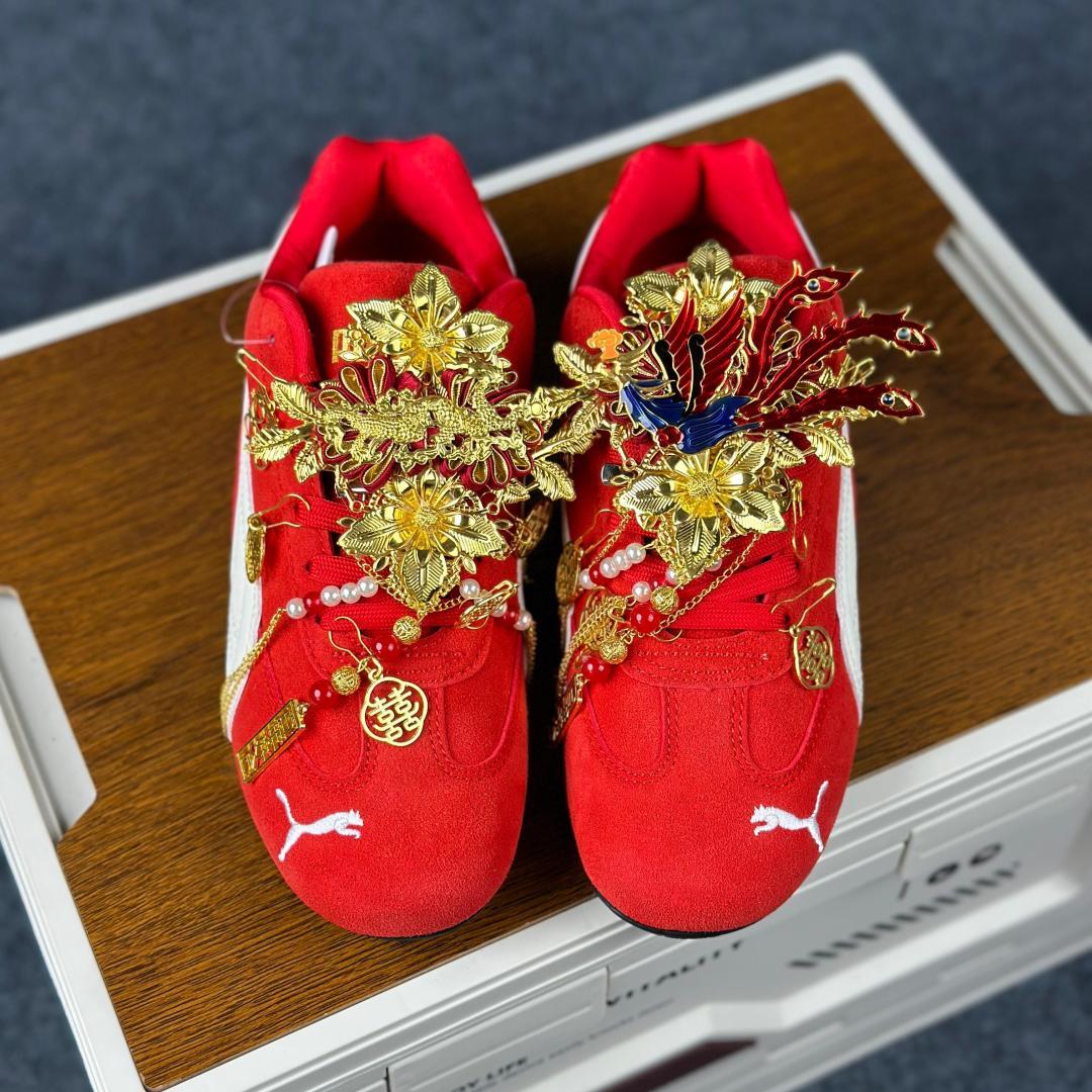 200 PUMA Speedcat 囍庆中国风 中国风主题红白 国潮金玉良缘婚鞋