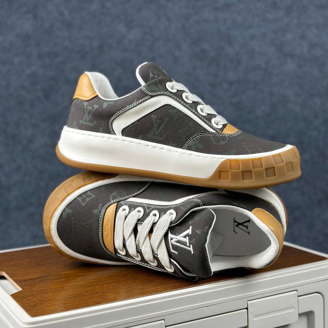 路易威登LOUIS VUITTON Tilted Low Sneakers 倾斜系列低帮复古休闲运动文化百搭板鞋“LV组合tpu生胶底”
