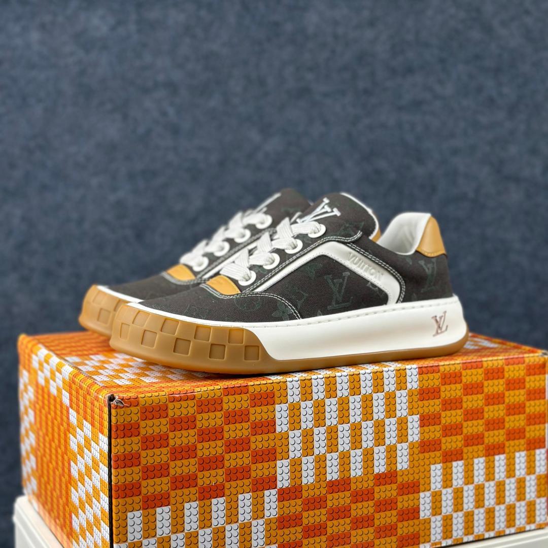 路易威登LOUIS VUITTON Tilted Low Sneakers 倾斜系列低帮复古休闲运动文化百搭板鞋“LV组合tpu生胶底”