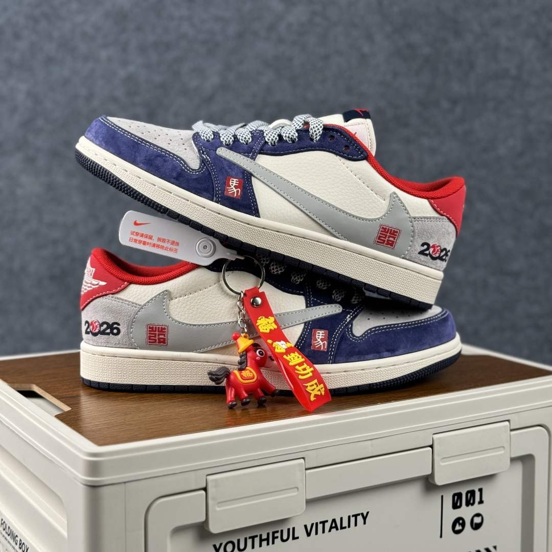 280 Air Jordan 1 Low AJ1 乔1 马年限定 2026 高端定制 低帮倒钩复古篮球鞋 ZH2598-904
