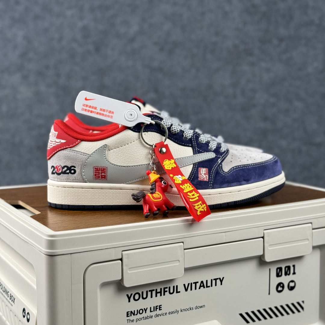 280 Air Jordan 1 Low AJ1 乔1 马年限定 2026 高端定制 低帮倒钩复古篮球鞋 ZH2598-904